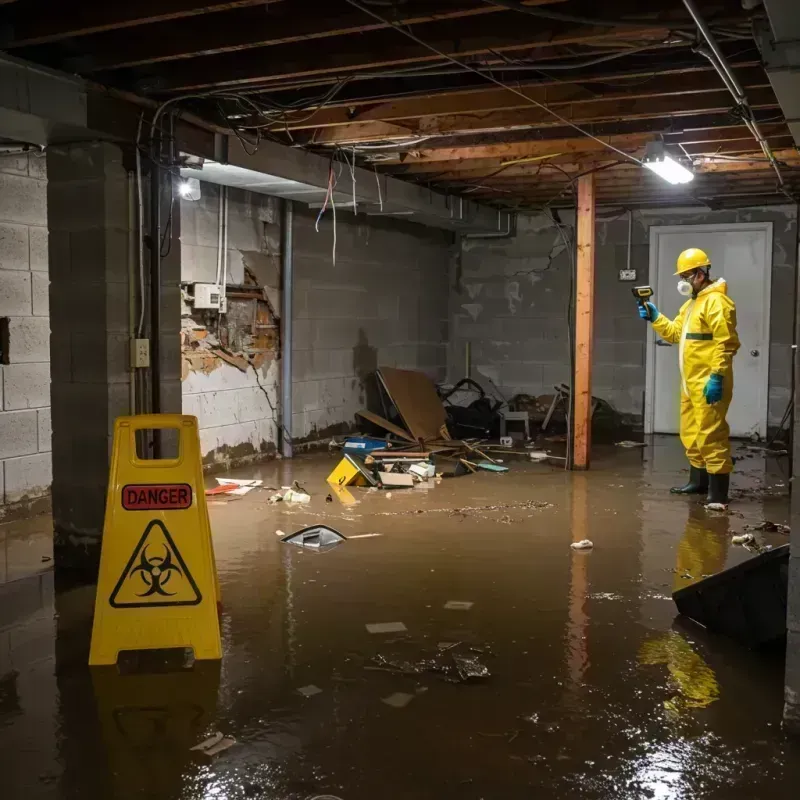 Flooded Basement Electrical Hazard in Shawneetown, IL Property